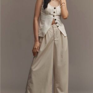 Anthropologie Tan Wide-Leg Pants